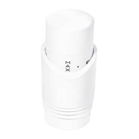 IDEALE DUO 1/2" х 1/2" Кран дизайн з термоголовкою кутовий Білий мат.