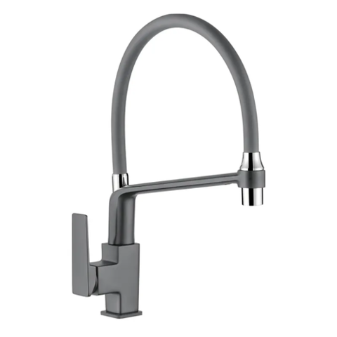 LEDEME LM4078U-12 Графіт Змішувач для кухні з силіконовим виливом (кол. графіт)