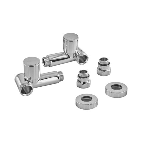 KOER KR.SET.551 - M1/2"xM1/2" Комплект кранів для рушникосуш. кутовий,під ТЕН хромований (20шт/ящ)