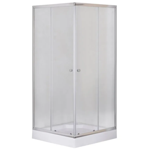 MIXXUS CUBIC SCT01-90x90x195-FB CHROME (в 2 ящ) Душова кабіна з низьким піддоном матове скло 4мм