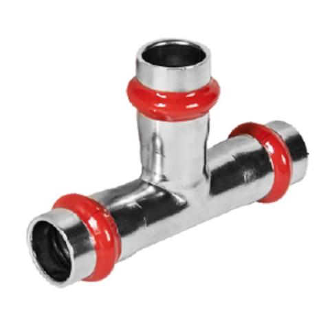 KOER KQ.T28 Трійник трирозтрубний PRESS-INOX AISI 304 28x28x28 (80 шт/ящ, 10 шт/пакет)