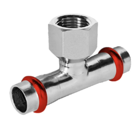 KOER KQ.T3506F Трійник дворозтрубний ВР PRESS-INOX AISI 304 35x1/2"x35 (60шт/ящ, 5шт/пакет)