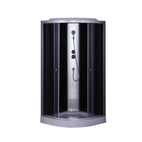 MIXXUS STRONG SB02-90x90x215-GR SATIN (в 3 ящ) Бокс душ. без гідром. з низ.піддон. сіре тон.скло 4мм