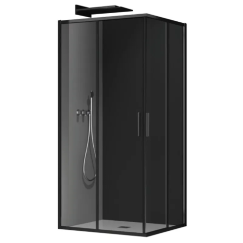 KOER SR SC10-90x90x195-TR-07 Душова кабіна без піддону прозоре скло EASY CLEAN 6мм ГРАФІТ (1 шт/ящ)