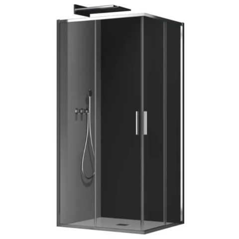 KOER SR SC10-90x90x195-TR-01 Душова кабіна без піддону прозоре скло EASY CLEAN 6мм ХРОМ (1 шт/ящ)
