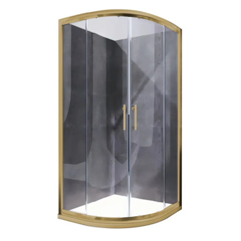 KOER SR SC04-90x90x195-TR-12 Душова кабіна без піддону проз. скло EASY CLEAN 5мм МАТ.ЗОЛОТО (1шт/ящ)