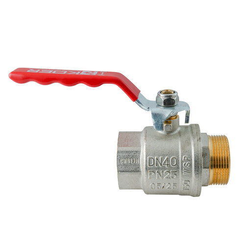 KOER EXTREME KE.215-40 - 1 1/2" FM Кран кульовий ГШВ, ручка "важіль" червона (8 шт/ящ, 2шт/уп)