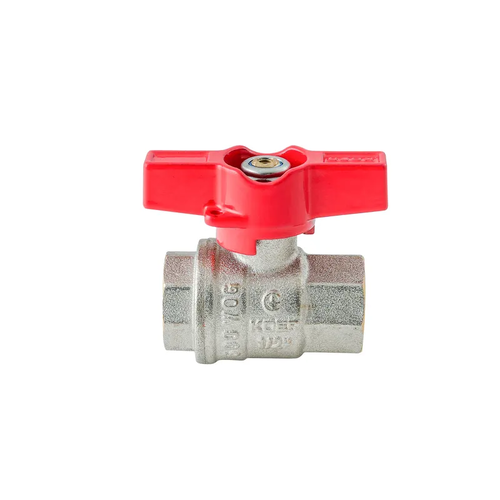 KOER EXTREME KE.217-15 - 1/2" FF Кран кульовий ГГМ, ручка "метелик" червона (96 шт/ящ, 24шт/уп)