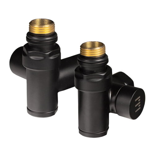 IDEALE 1/2”X1/2” Black Кран дизайнерський подовжений під тен кутовий вентельний чорний, пара