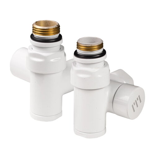 IDEALE 1/2”X1/2” White Кран дизайнерський подовжений під тен кутовий вентельний білий, пара