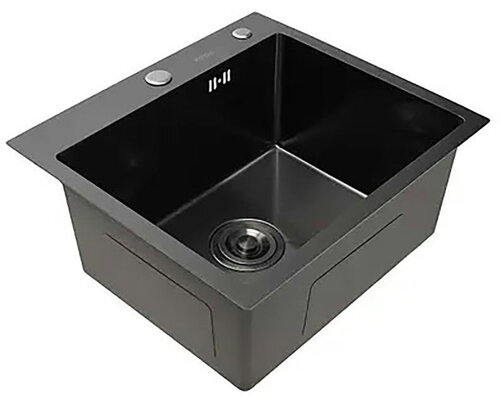 KRAFT Мийка Handmade HS5050 500*500*230 BLACK + корзина чорн..