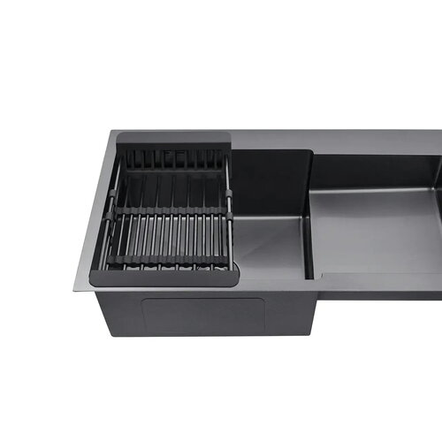 KRAFT Мийка Handmade HS7848 AL - B - BLACK - Ліва 780*480*230+корзина (2) ЧОРНА