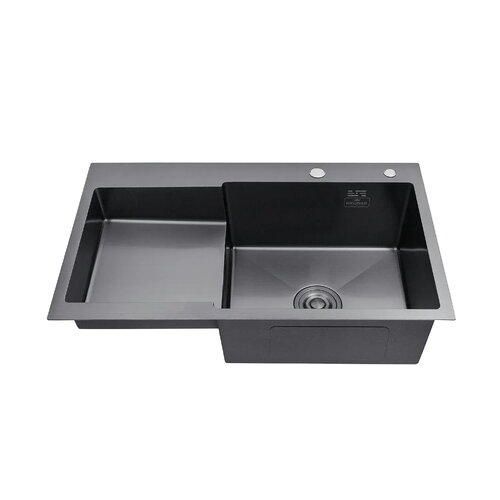 KRAFT Мийка Handmade HS7848 AR - B - BLACK - Права 780*480*230+корзина (2) чорн.