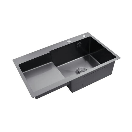 KRAFT Мийка Handmade HS7848 AR - B - BLACK - Права 780*480*230+корзина (2) чорн.
