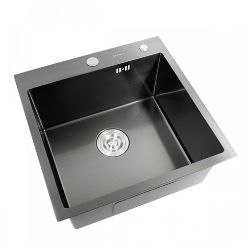 KRAFT Мийка Handmade HS5050 500*500*230 BLACK DECOR + корзина