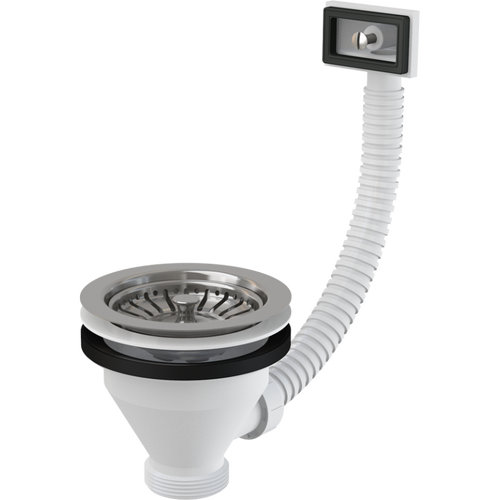 AlcaPlast A38, для миття 6/4" Донний клапан з нержавіючої решіткою DN115 та гофропереливом