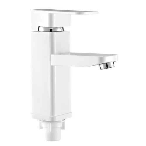 PLAMIX Kub-001 White (з підводкою) Змішувач для умивальника