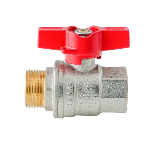 KOER EXTREME KE.218-20 - 3/4" FM Кран кульовий ГШМ, ручка "метелик" червона (48шт/ящ, 12шт/уп)