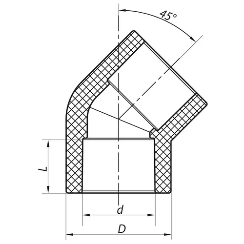 KOER PPR K0014 Коліно 25 * 45 (45шт)