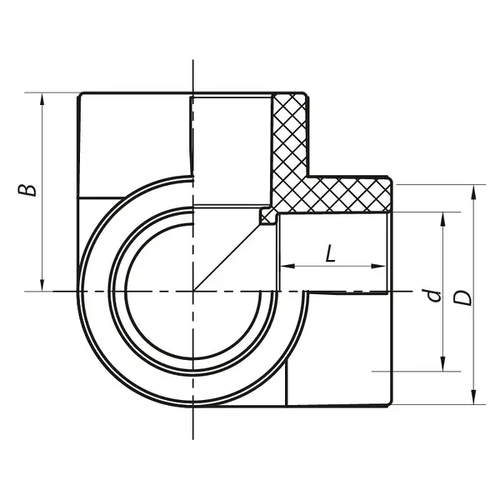 KOER PPR K0030 Коліно 25 (25шт)з трьома виход.
