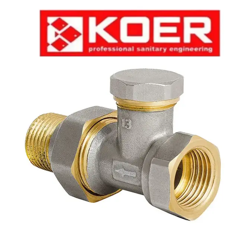 KOER 904 Кран радіаторний Нижній Прямий 1/2*1/2 (80шт.)