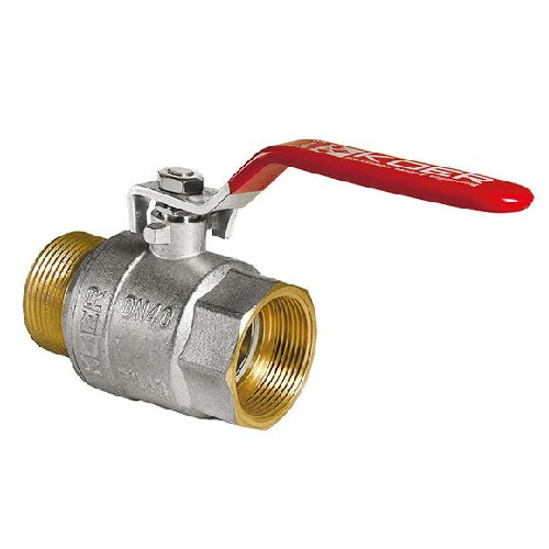 KOER KR.215 - 1 1/2" FM Кран кульовий ГШВ, ручка "важіль" червона (8 шт/ящ, 2шт/уп)