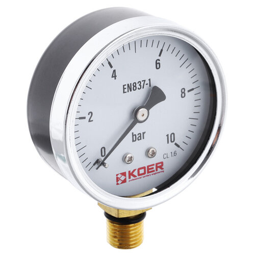 KOER KM.610R  (0-10 bar), D = 63мм, 1/4'' Манометр радіальний