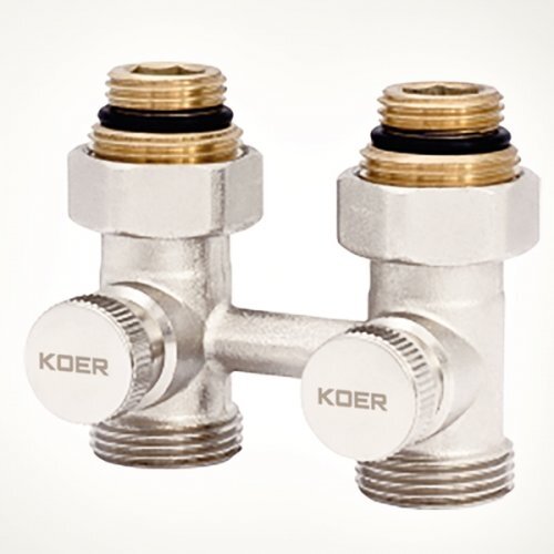 KOER KR.1131 - 3/4'' Вузол нижнього підключення радіатора прямий (комплект)