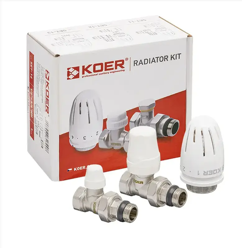 KOER SET-12 - 1/2x1/2 Комп для підключ. радіатор. термог. Прямий з резинкою( Коробка)