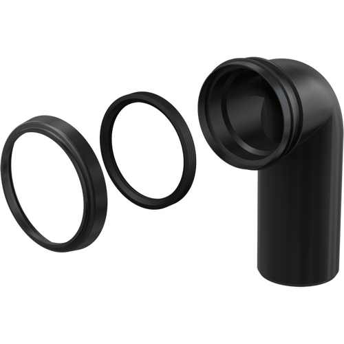 AlcaPlast M908 - 90х90° Коліно для інсталяції (Чорне)