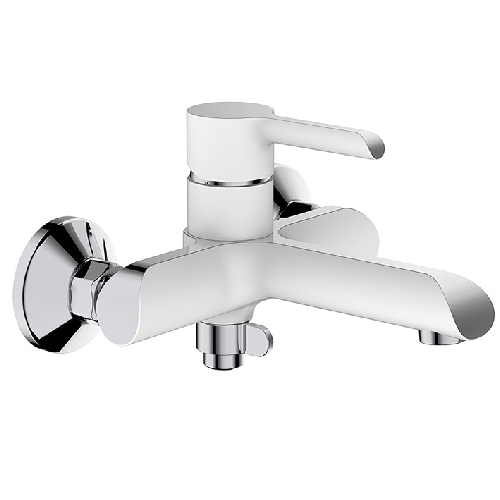 MIXXUS PREMIUM EDEM 009 (WHITE) Змішувач для ванни литий Білий + НІкель.