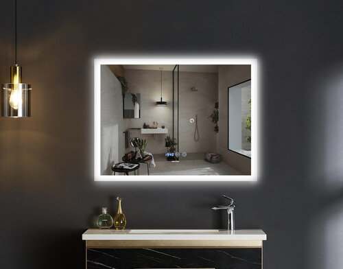 MIXXUS FLAT MR04-100x60 Дзеркало (годинник, LED-підсвічування, антизапотівання)