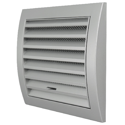 Решітка ND10RS пластикова, 148x153mm, O100mm, регульована, срібна