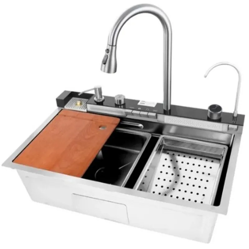 MIXXUS PREMIUM MH7546-SET-06 DECOR NANO-BLACK Мийка із вбудованим змішувачем з нерж. сталі SUS304