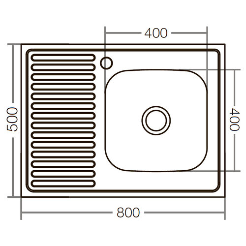 ZERIX Z8050R-06-160E (SATIN) Права Накладна Мийка кухонню (10 шт/ящ)