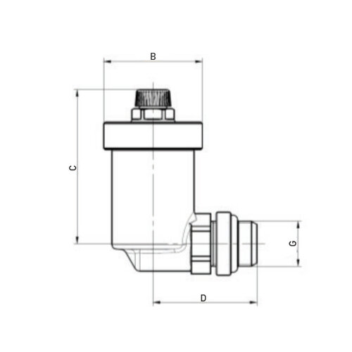 ROHO R1303-050N - 1/2" Н Розповітрювач автоматичний Кутовий (нікель)