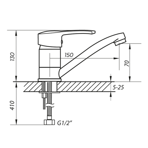 ZERIX PED-B 181 - 15cm Змішувач для умивальника