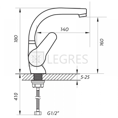 ZERIX SOP1 146 B Змішувач для Кухні
