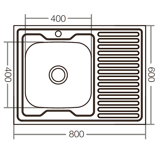 ZERIX Z8060L-06-160E (SATIN) Ліва Накладна Мийка кухонню (10 шт/ящ)