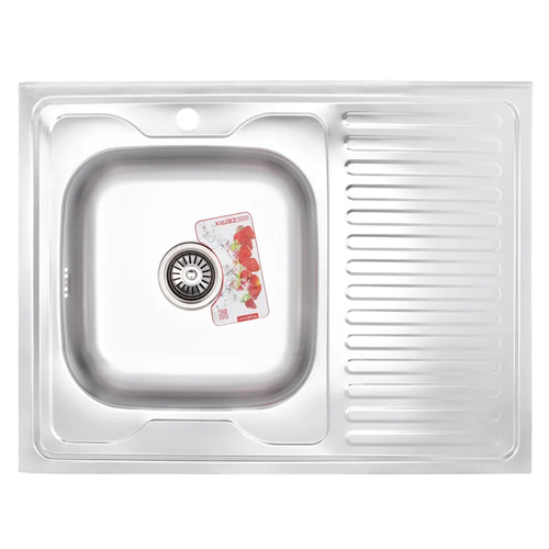 ZERIX Z8060L-06-160E (SATIN) Ліва Накладна Мийка кухонню (10 шт/ящ)