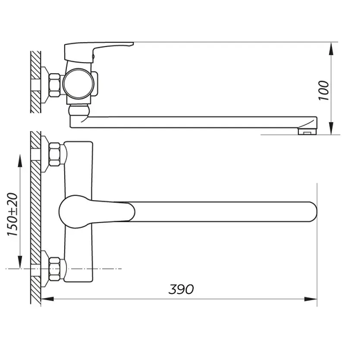 ZERIX PUD7 146 Змішувач для ванни