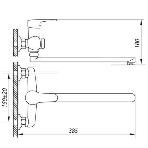 ZERIX ESV -A 446  Змішувач для ванни