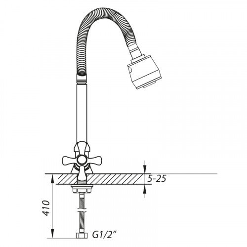 ZERIX TZH 722 REFLECTOR Змішувач кухня гнучкий