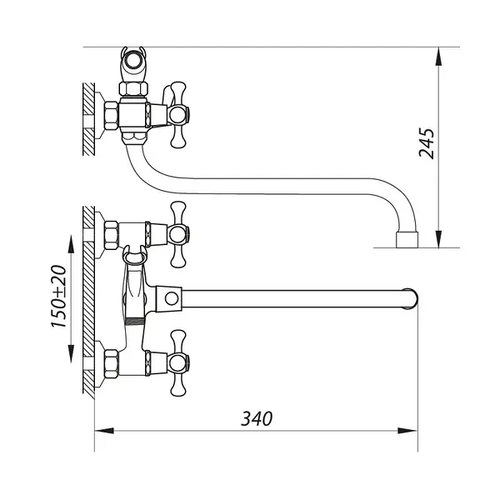 ZERIX DMX 605  RUBBER Змішувач для ванни