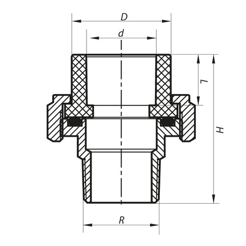 KOER K0140.PRO 63x2M PPR Згін-американка ЗР  (20 шт/ящ)