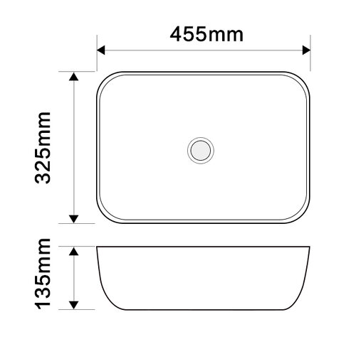MIXXUS PREMIUM DIVERSE-0112 MARBLE-BLACK Раковина накладна 455х325х135mm (1 шт/ящ)