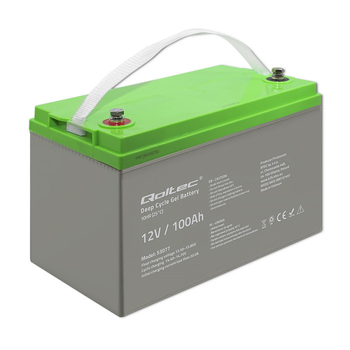 Гелевий Акумулятор Qoltec Deep Cycle Gel Battery | 12V | 100Ah