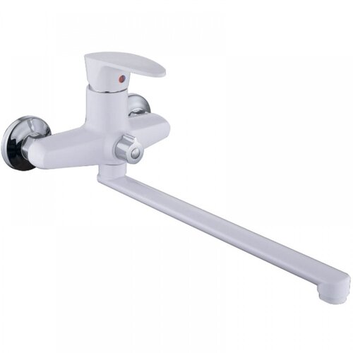 PLAMIX CEZAR-006 EURO SET White Змішувач для ванни (зі шлангом, лійкою та кронштейном) (20 шт/ящ)