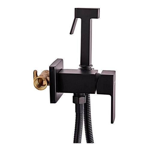 ZERIX LEB9-123 Black Змішувач для гігієнічного душу (з лійкою) (кіл. чорний)