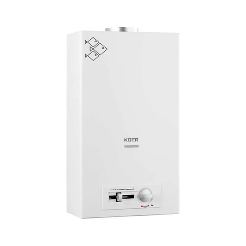 KOER KWH.G0410 WHITE PIEZO Газова колонка димохідна з п'єзорозпалом 10 л/хв (колір білий) (1 шт/ящ)